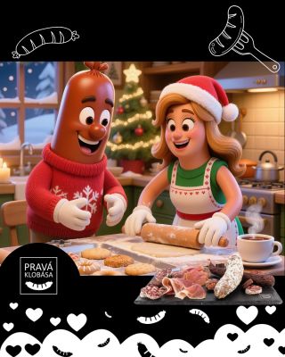 U někoho se peče cukroví. U nás se krájí štěstí. 🍀 🎅 Když chceš mít Vánoce poctivě mastný. ❤️ pravaklobasa.cz ________...